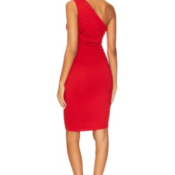 Susana Monaco One Shoulder Dress in Perfect Red - Picture 3 of 9